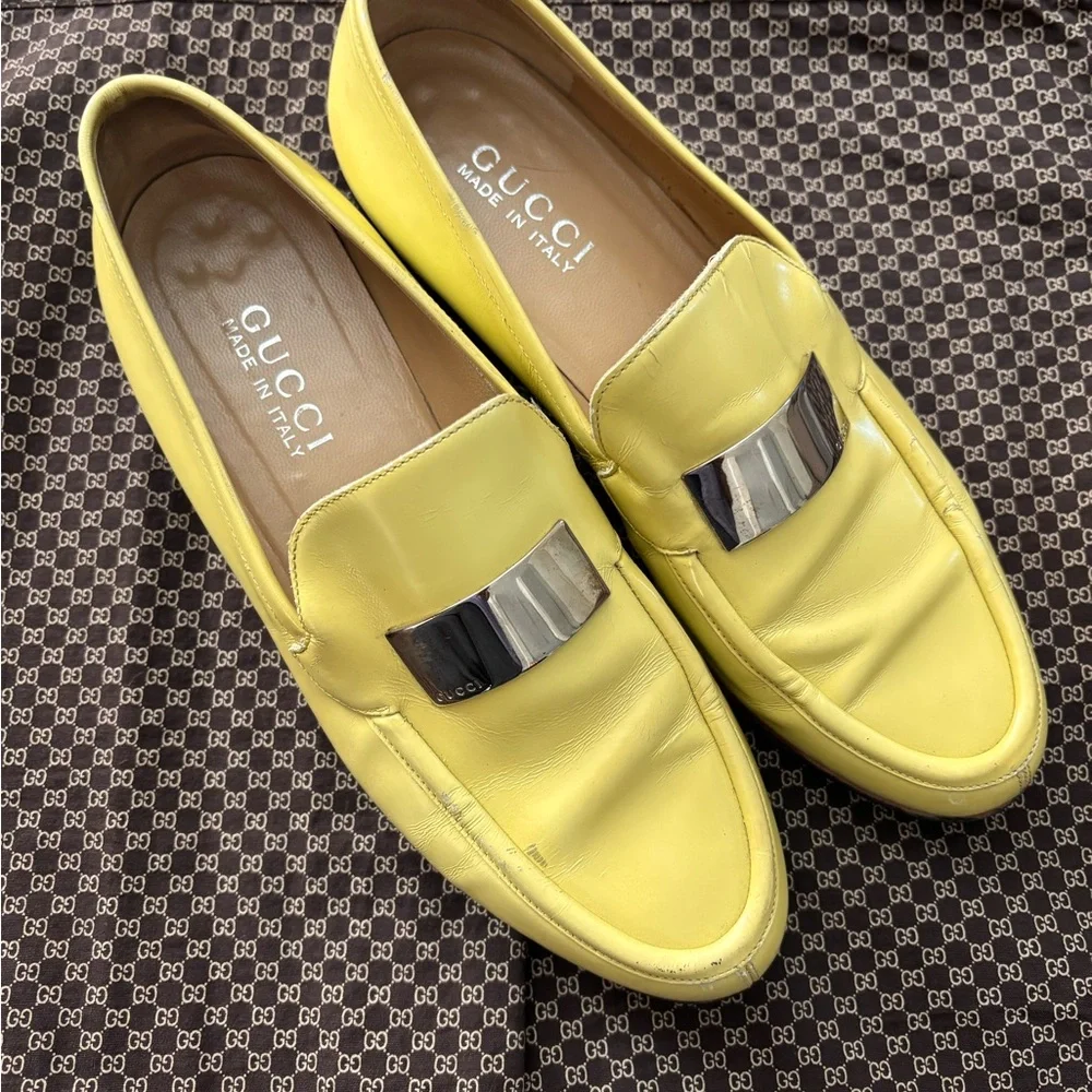 Gucci Pistachio green Leather Loafers with Silver Accent 7.5B - Picture 10 of 10